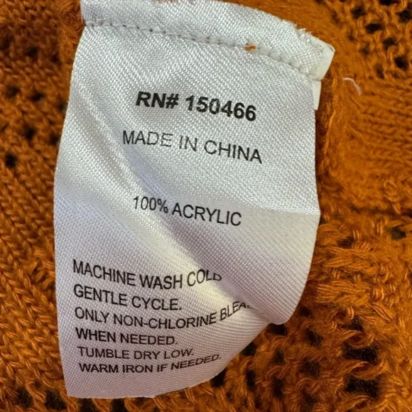 NEW Market & Spruce Pumpkin Oversize Long-Sleeve Open Long Cardigan with Pockets - Picture 7 of 8